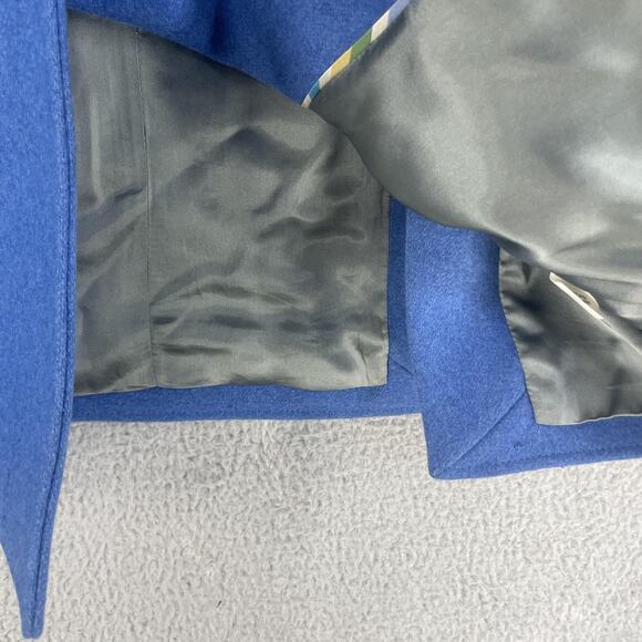 J.Crew Coat Womens Medium Blue Hooded Toggle Duffle Wool Blend Lined Pockets - Picture 9 of 13